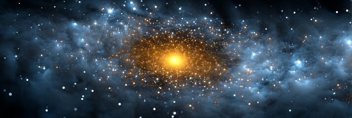 Wall Mural - celestial core: a galactic heart - stunning of a bright galactic core surrounded by swirling nebulae