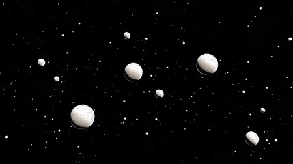 Poster - White orbs against a black backdrop