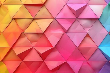 Poster - colorful triangular design in a vibrant abstract pattern.