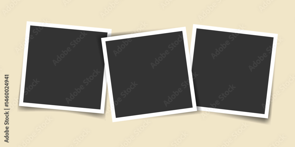 Overlapping Frame Three square overlapping blank photo frames. Photo image collage ...