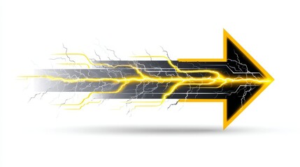 Poster - Electrifying Arrow of Progress - Symbolizing speed, innovation, future, direction, and power. A dynamic arrow design with electrical energy, perfect for technology or progress-themed projects