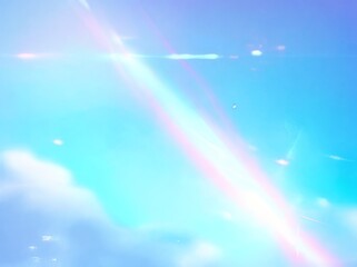 Poster - Ethereal light rays and soft abstract clouds create a serene atmosphere in a tranquil sky