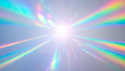 Poster - Light rays burst through an abstract background creating a vibrant display of colors and patterns in an ethereal setting