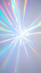 Poster - Abstract light rays radiate outward in a vibrant display of colors against a subtle background