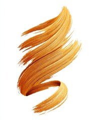 Aufkleber - Golden Swirl Abstract Paint Stroke - Abstract of a swirling golden paint stroke, isolated on a white background. Perfect for design projects