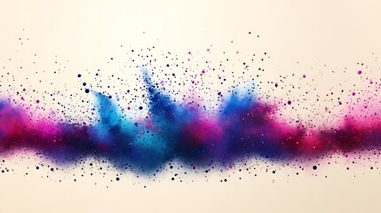 Wall Mural - Colorful Powder Explodes Across a Light Colored Neutral Background
