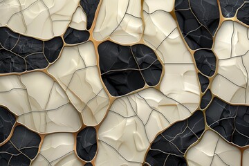 Poster - abstract design featuring intricate patterns and contrasting colors.