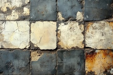Poster - aged, patterned paving stones of varying colors.