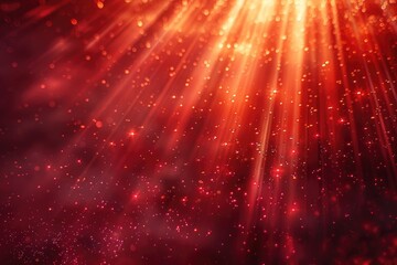 Poster - Radiant beams of light illuminating a crimson space.