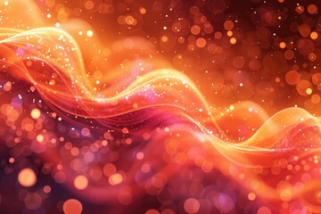 Poster - Abstract design with swirling, warm colors and glittering particles.