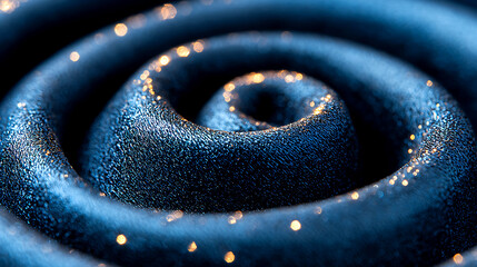 Poster - Dark Blue Velvet Fabric with Soft Folds and Light-Catching Sparkles