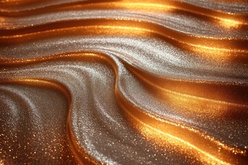 Poster - abstract design of shimmering, flowing golden textures.