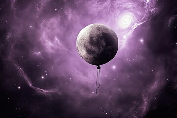 cosmic balloon moon in deep space