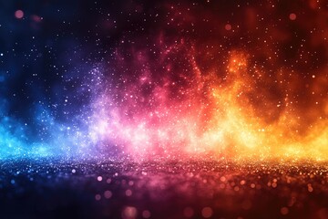 Poster - Colorful fiery background with shimmering particles.
