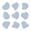 © NelaRov - Blue Blob Illustration Pack. Collection of cool blue vector blobs with soft lines and outlined edges. Great for abstract compositions, modern branding, and soft design accents.