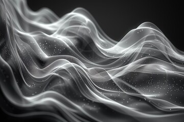 Poster - Abstract wavy lines of light gray and dark gray.