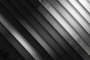 Poster - Abstract design with diagonal metal stripes in grayscale.