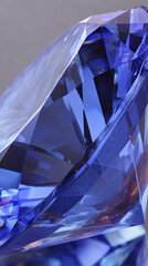 Aufkleber - Close-up of blue sapphire facet, showcasing its intricate cuts and deep color, representing luxury, brilliance, and preciousness