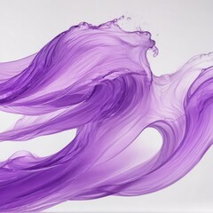 Wall Mural - Abstract purple wave, flowing gently on white background ,style, curvy, energy