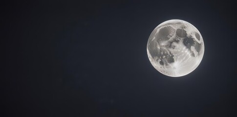 Wall Mural - A luminous supermoon, casting a silvery glow on the night , clouds, space