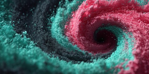 Wall Mural - dynamic spiral shape in radiant pink and teal with fluid motion