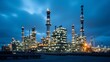 © Putra - Illuminated industrial complex against twilight sky creates a dynamic scene