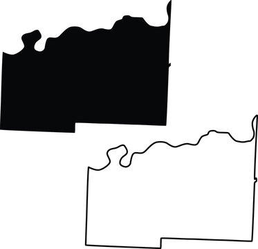 Map of Lafayette County Missouri USA Silhouette Flat And Outline Design