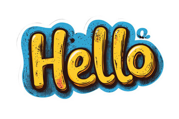 Poster - Colorful text saying Hello in bold, rounded font with a vibrant gradient effect suitable for designs and digital arts