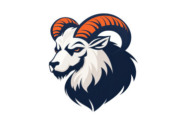 Poster - Bold ram head design with intricate horns featuring deep colors suitable for various graphic applications and branding purposes in modern aesthetics