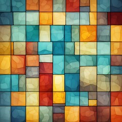 Poster - Geometric mosaic colorful block pattern for modern abstract background design