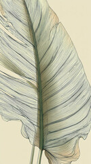 Poster - Close-up of beige leaf texture, detailed lines create delicate pattern, showcasing nature's intricate design, ideal for elegant backgrounds or minimalist concepts