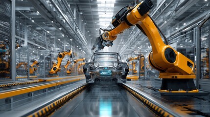 Poster - Automated car production line showcases the future of automotive industry