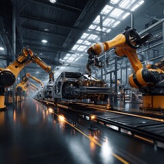 Poster - Automated Automotive Assembly Line: Robotic Precision in Manufacturing Process