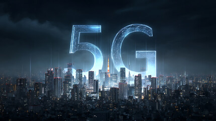 Aufkleber - 5G, 6g, big data wireless network, high speed internet, cloud computing or connect diagram technology, data storage, service, synchronize, online, financial, connectivity global, smart city