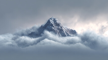 Aufkleber - A picture of a mountain in the clouds