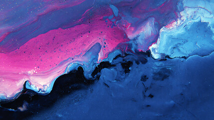 Aufkleber - Abstract art blue paint background with liquid fluid grunge texture