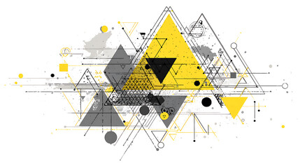 Poster - Abstract geometric design overlay with lines and triangles, isolated