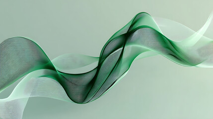 Aufkleber - Abstract green wave curve isolated