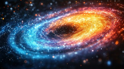 Wall Mural - Cosmic swirl, fiery nebula, space, digital art