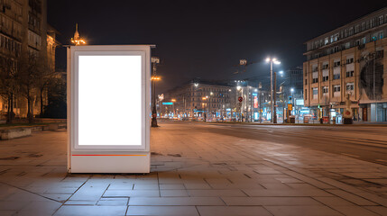 Aufkleber - Blank outdoor event advertisment screen for marketing purpose, empty led screen for event advertisment, white led screen mockup, square led screen mockup in city
