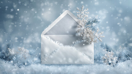 Poster - Beautiful winter letter background card