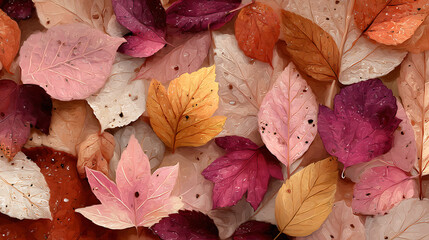 Poster - Autumn leaves as seasonal illustration art