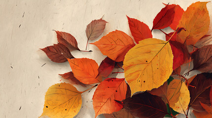 Poster - Autumn leaves as seasonal illustration art