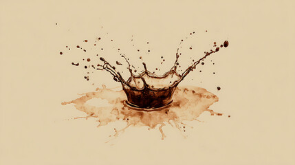Poster - Artistic coffee stain splash