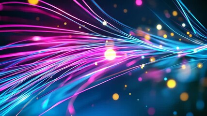 Poster - Colorful Light Trails and Abstract Flow of Energy in Motion