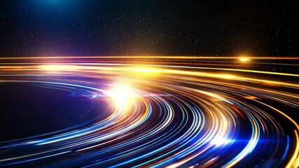Poster - Vibrant Light Trails and Stars in Cosmic Background at Night