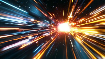 Poster - Explosive Energy Burst in Cosmic Space with Bright Light Effects