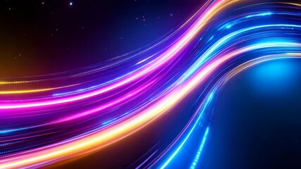 Poster - Vibrant Light Trails on Dark Background Creating Dynamic Patterns