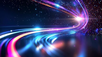 Poster - Colorful Light Trails with Abstract Vibrant Design Elements