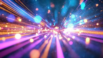 Poster - Colorful Abstract Light Burst with Sparkles and Rays in Motion